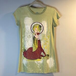 Awake inc graphic burn out tee shirt